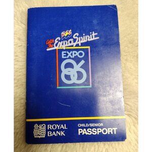 Expo 1986 World Exposition British Columbia Canada Child Senior Passport Booklet